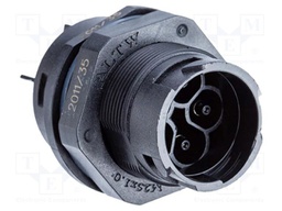 Connector: AC supply; soldering; male; 20A; for panel mounting