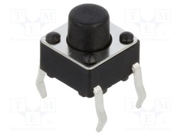 Microswitch TACT; SPST; Pos: 2; 0.05A/12VDC; THT; 1.57N; 6x6x3.5mm
