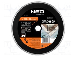 Cutting diamond wheel; Ø: 250mm; Holder: assembly hole
