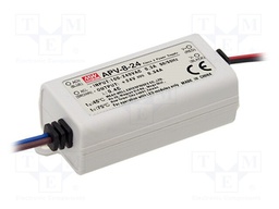 Power supply: switched-mode; LED; 8W; 24VDC; 0.34A; 90÷264VAC; IP42