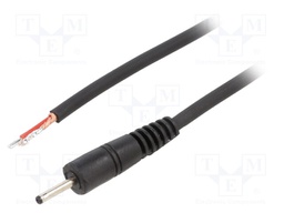 Cable; wires,DC 0,7/2,35 plug; straight; 1mm2; black; 1.5m