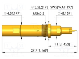 Test needle; screw-in
