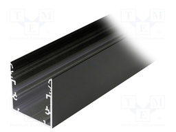 Profiles for LED modules; surface; black; L: 1m; aluminium