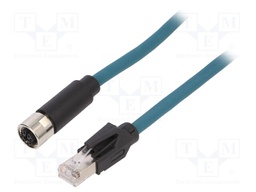 Cable: for sensors/automation; PIN: 8; female; X code-ProfiNET