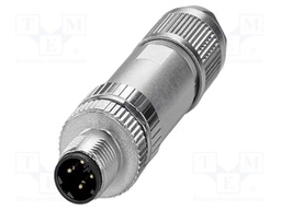 Connector: M12; plug; PIN: 4; 48V; straight; IP65; push-lock; D code