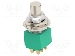 Switch: push-button; Pos: 2; DPST; 3A/250VAC; 4A/28VDC; ON-(OFF)