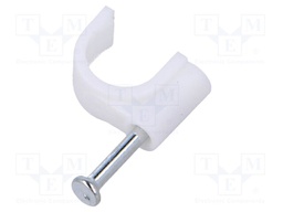 Holder; natural; on round cable; 100pcs; with a nail; 8mm