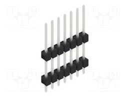 Connector: pin strips; pin header; male; PIN: 7; 2.54mm; THT; 1x7