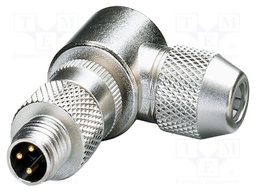 Connector: M8; PIN: 3; 4A; 48V; IP67; angled; shielded; plug