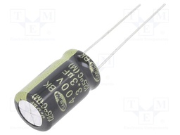 Capacitor: electrolytic; THT; 3.3uF; 400VDC; Ø10x16mm; ±20%; 5000h