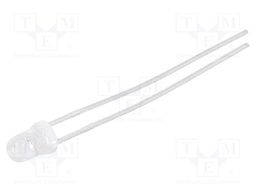 LED; 3mm; red; 140÷400mcd; 45°; Front: convex; Pitch: 2.54mm