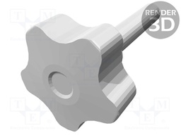 Knob; Dia: 40mm; M10; 50mm; H: 27mm; technopolymer (PP); black