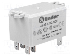 Relay: electromagnetic; DPST-NO; Ucoil: 230VAC; Icontacts max: 30A