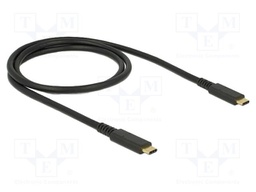 Cable; USB C plug,both sides; 1m; black; 24AWG,30AWG,32AWG,34AWG