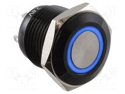 Switch: vandal resistant; SPST-NO; 2A/48VDC; IP65; OFF-(ON); blue