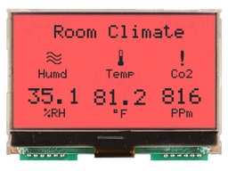 Display: LCD; 128x64; FSTN Positive; red; 80x54x10.2mm; LED; 3.3V
