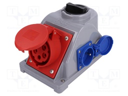 Connector: AC supply 3-phase; socket; female; 16A; 400VAC; IP44