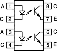 Optocoupler; THT; Ch: 2; OUT: transistor; CTR@If: 70%@1mA; DIP8
