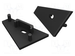 Cap for LED profiles; black; ABS; Application: CORNER14