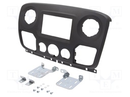 Radio mounting frame; Nissan,Opel,Renault; 2 DIN; matt black