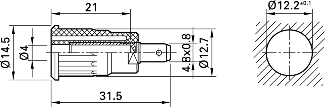 Connector: 4mm banana; socket; 24A; 1kV; violet; gold-plated