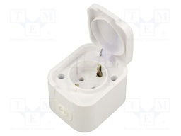 Connector: AC supply; socket; 2P+PE; 250VAC; 16A; white; wall mount
