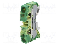 DIN Rail Mount Terminal Block, 2 Ways, 20 AWG, 6 AWG, 16 mm², Clamp, 57 A