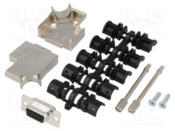 D-Sub; PIN: 9; plug; female; soldering; for cable; black