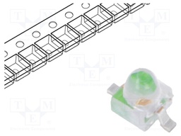 LED; 1.65mm; green; axial; 10÷40mcd; 28°; Front: convex; 2.1÷2.7V