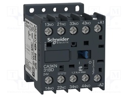 Relay Contactor, TeSys K Series, 3PST-NO, SPST-NC, 4P