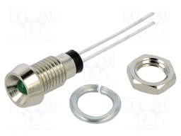 Indicator: LED; prominent; red; 2.1VDC; Ø8mm; MPC; metal; ØLED: 5mm