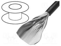 Wire: ribbon; round; 1.27mm; stranded; Cu; 34x28AWG; unshielded; PVC