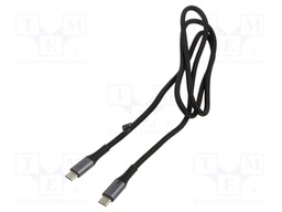 Cable; USB 3.2 Gen 2x2; USB C plug,both sides; 1m; black; 20Gbps