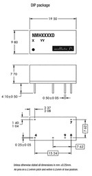 Converter: DC/DC; 2W; Uin: 4.5÷5.5V; Uout: 15VDC; Uout2: -15VDC; DIP