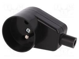 Connector: AC supply; socket; Layout: 2P+PE; black; 250VAC; 16A