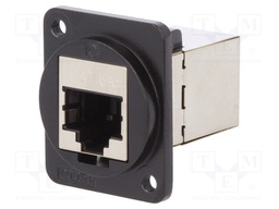 Coupler; FT; Cat: 6a; shielded; Layout: 8p8c; 19x24mm; Colour: black