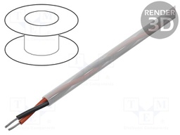 Wire; 2x20AWG; unshielded; 300V; 305m; Cu; stranded; transparent