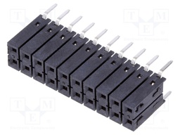 Socket; pin strips; female; PIN: 20; straight; 2.54mm; THT; 2x10
