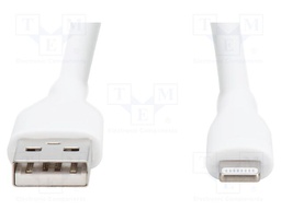 Cable; USB 2.0; Apple Lightning plug,USB A plug; nickel plated
