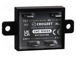 Relay: solid state; Ucntrl: 4÷32VDC; 8A; 24÷280VAC; -40÷80°C