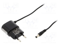 Power supply: switched-mode; volatage source; 6VDC; 1A; 6W; 78.88%