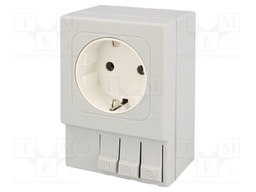 F-type socket; 16A; Mounting: DIN; IP20; 250VAC; 92x62x48mm