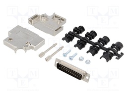 D-Sub; PIN: 25; plug; male; shielded; soldering; for cable; black