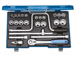 Wrench-set; 12-angles,rattle,socket spanner; 1/2"; 25pcs.