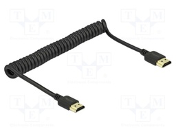 Cable; HDMI plug,both sides; TPU; black; 34AWG; Core: Cu; 18Gbps