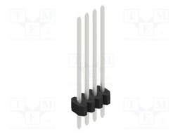Connector: pin strips; pin header; male; PIN: 4; 1.27mm; THT; 1x4