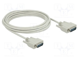 Cable; D-Sub 15pin plug,both sides; Len: 5m; beige; Øcable: 6mm