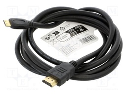 Cable; HDMI 2.1; HDMI plug,mini HDMI plug; PVC; Len: 2m; black