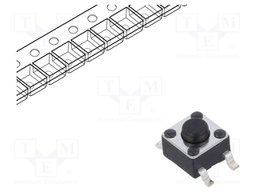 TACTILE SW, SPST, 0.05A, 12VDC, SOLDER