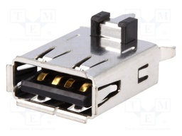Socket; USB A; on PCBs; THT; PIN: 4; straight; USB 2.0; gold-plated